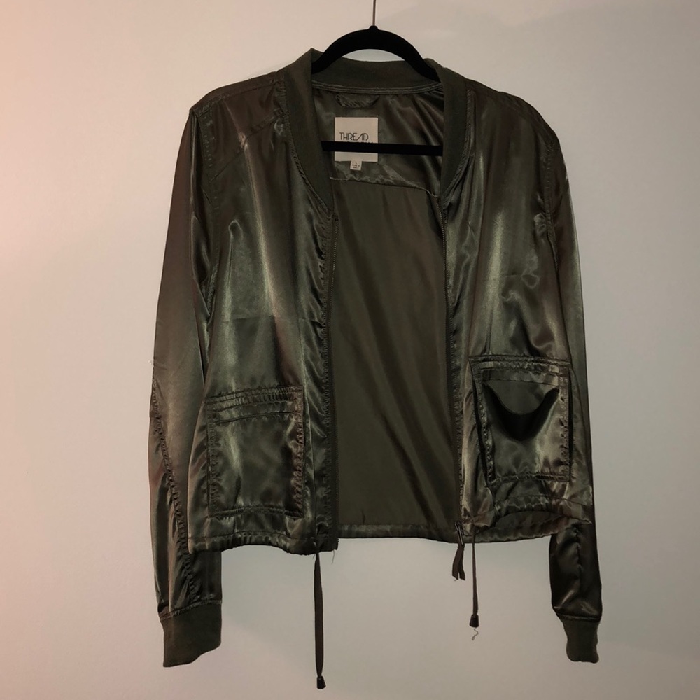 Olive bomber jacket